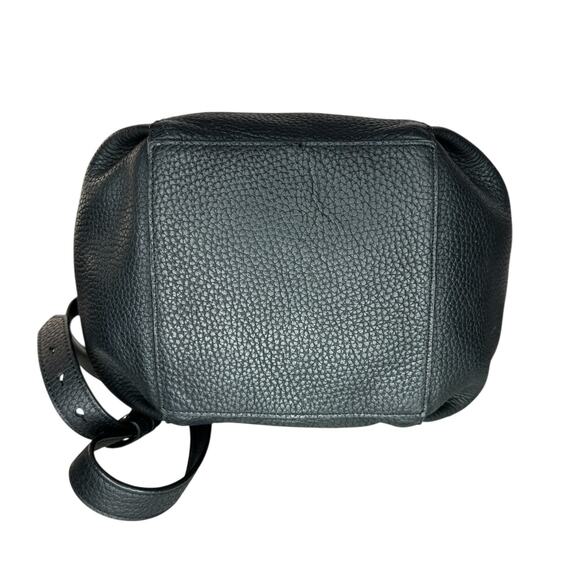 All Saints Large Black Pebbled Cow Hide Leather Backpack Purse Bag - Picture 6 of 12